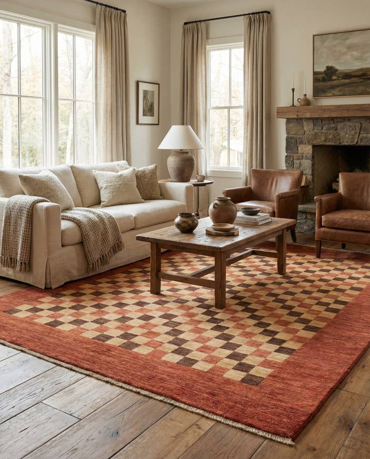 Detail image of 6' 8 x 9' 9 Hand Knotted Kashkuli Gabbeh Wool Rug