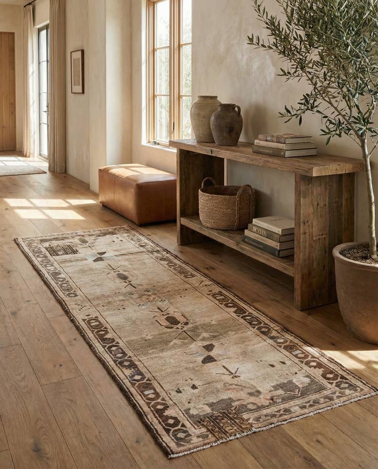 Detail image of 3' 6 x 9' 9 Hand Knotted Ultra Vintage Persian Wool Runner Rug