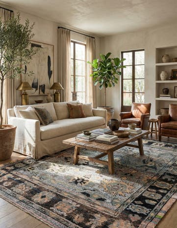 8' 1 x 9' 8 Hand Knotted Oushak Wool Rug