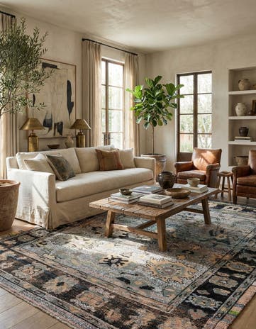 8' 1 x 9' 8 Hand Knotted Oushak Wool Rug