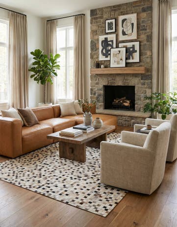 8' x 10' Cowhide Stocks Rug