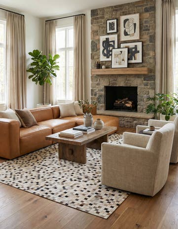 8' x 10' Cowhide Stocks Rug
