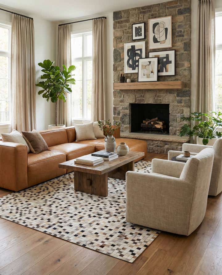 8' x 10' Cowhide Stocks Rug