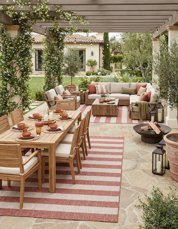 Detail image of  10' x 14'  Washable Ribbon Indoor / Outdoor Rug