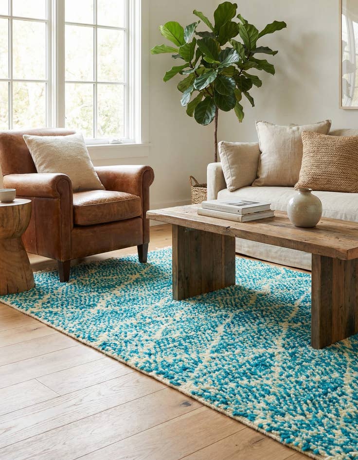 Detail image of 3' 3 x 5' 3  Hand Knotted Moroccan Wool Rug