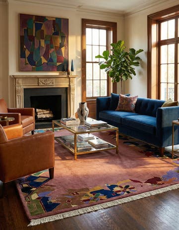 6' 8 x 10' Hand Knotted Tibet Wool Rug