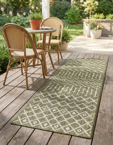 2' x 8' Easy-Clean Lattice Indoor / Outdoor Runner Rug