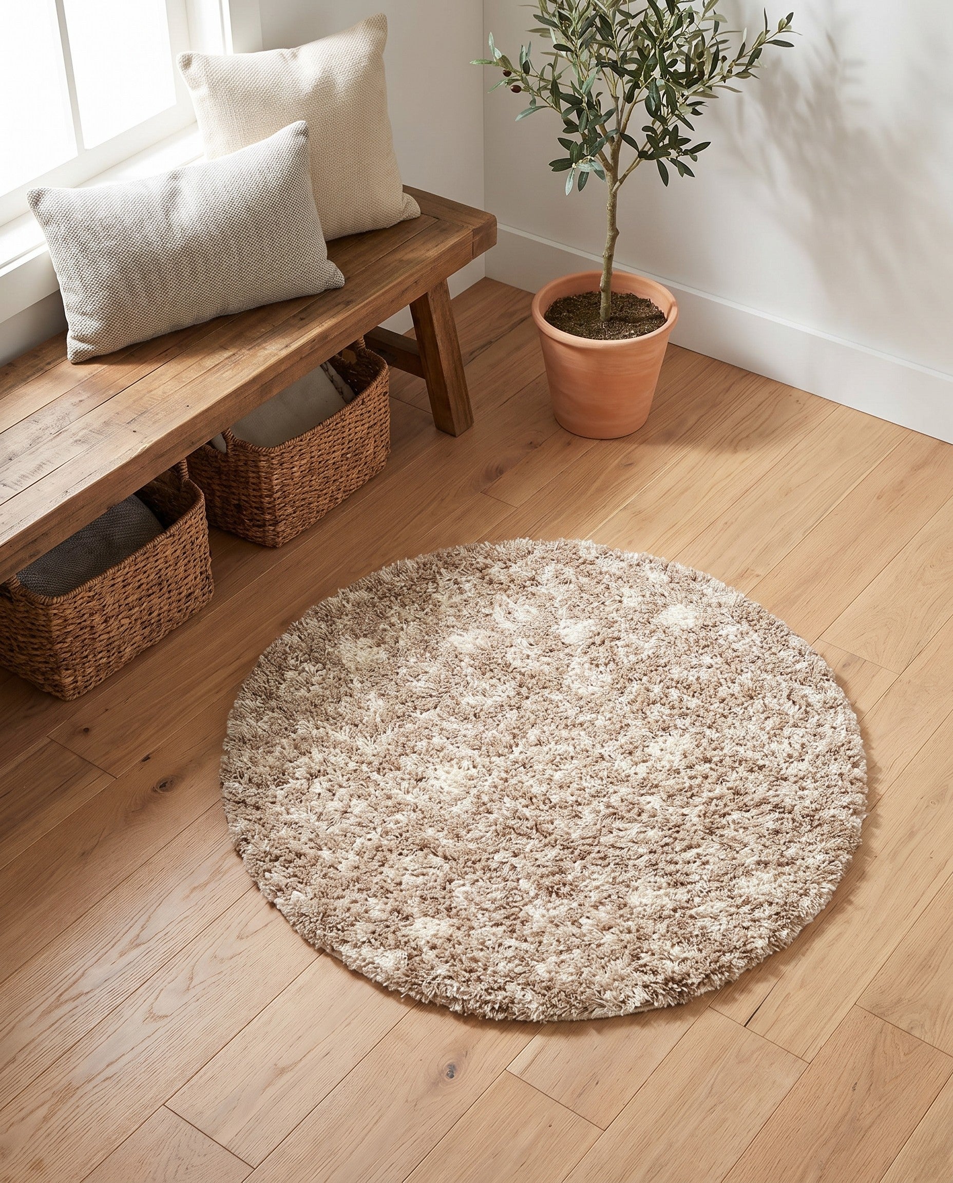 3' x 3' Moroccan Trellis Shag Round Rug