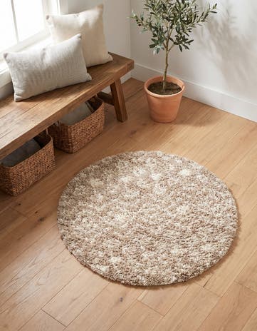 3' x 3' Moroccan Trellis Shag Round Rug