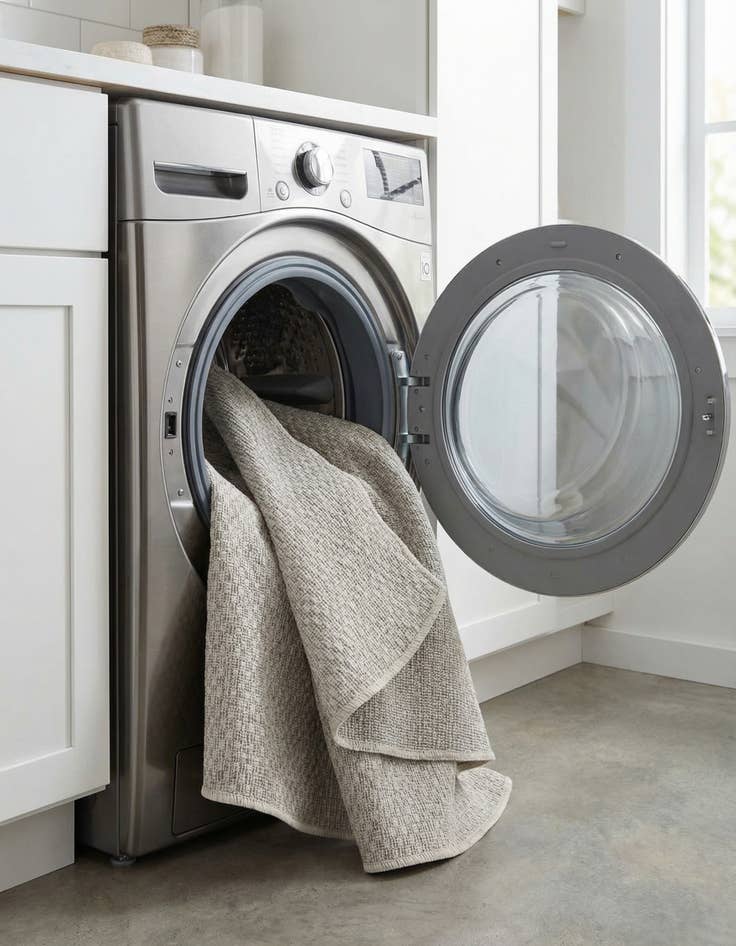 Detail image of 3' x 3'  Washable Solid Indoor / Outdoor Round Rug