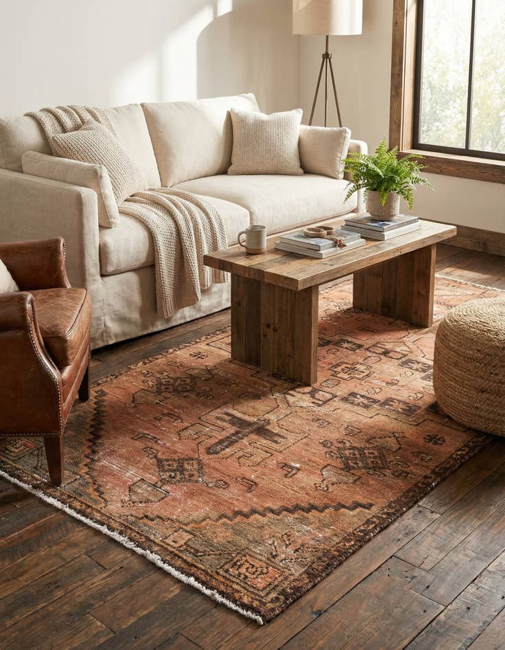 Detail image of  2' 7 x 5' 6  Hand Knotted Ultra Vintage Persian Wool Runner Rug