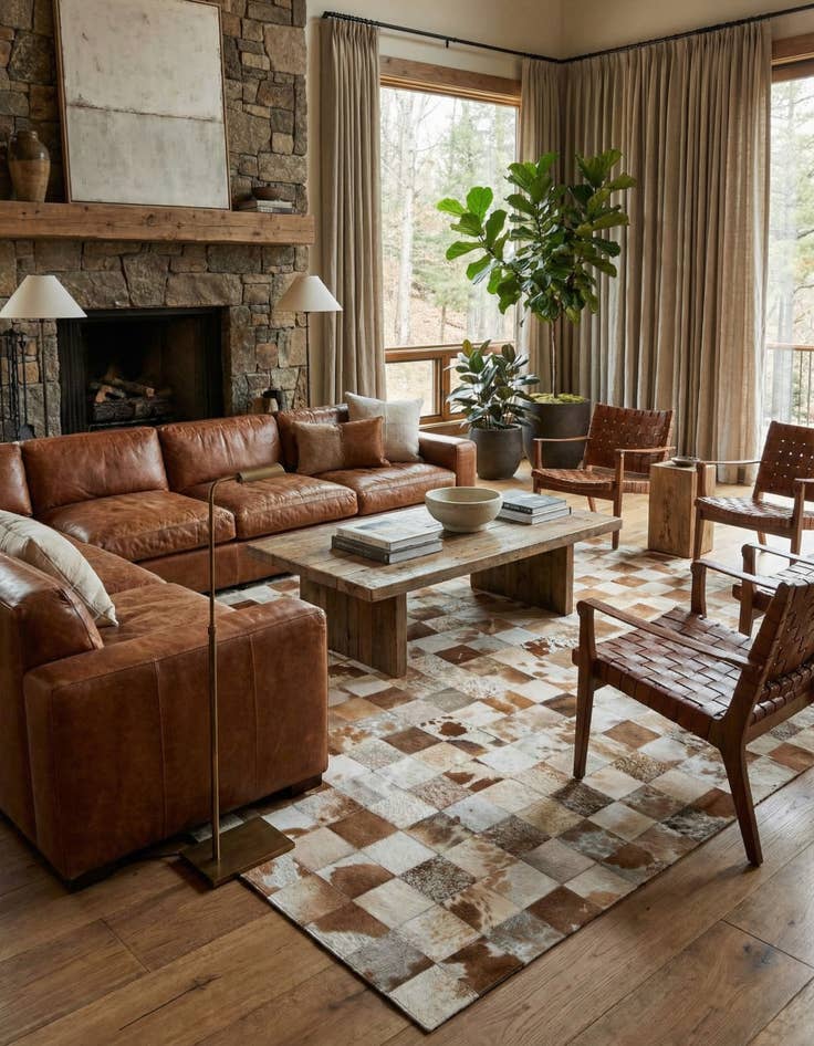 Detail image of  8' 1 x 9' 11 Cowhide - Patchwork Rug