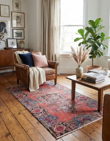 3' 6 x 6' 9 Hand Knotted Ultra Vintage Persian Wool Rug
