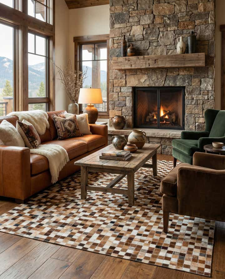 5' x 7' 10 Cowhide Stocks Rug