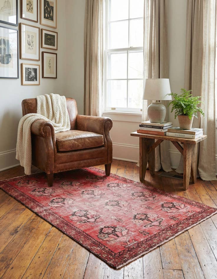 Detail image of  3' 5 x 6'  Hand Knotted Ultra Vintage Persian Wool Rug