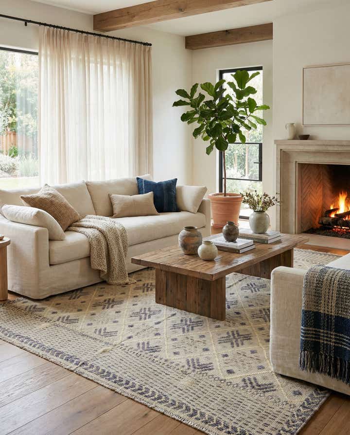 7' 9 x 10' 5 Hand Woven Darya Wool Rug