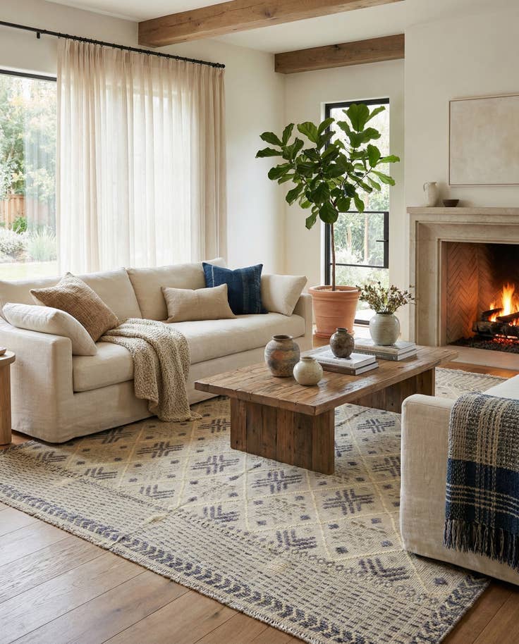 Detail image of 7' 9 x 10' 5 Hand Woven Darya Wool Rug