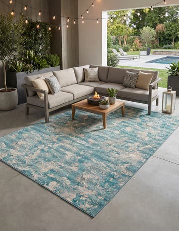 10' x 14' Easy-Clean Modern Indoor / Outdoor Rug