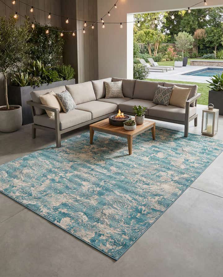 10' x 14' Easy-Clean Modern Indoor / Outdoor Rug