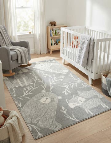 5' 3 x 8' Animals Whimsy Kids Rug