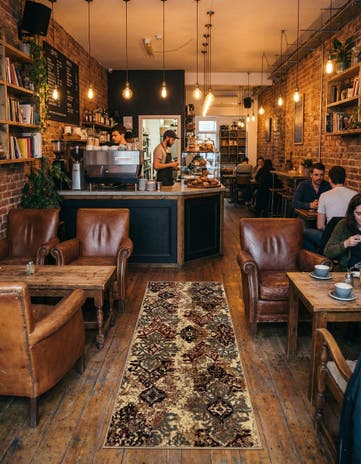 Beige Cafe Runner Rug