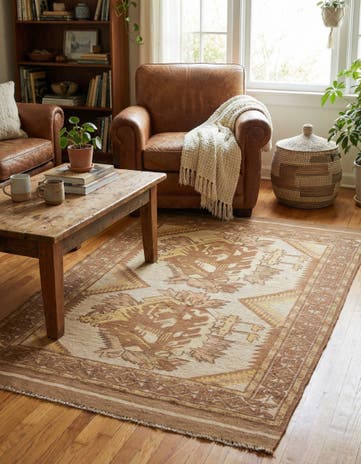 4' x 6' 3 Hand Woven Sumak Wool Rug
