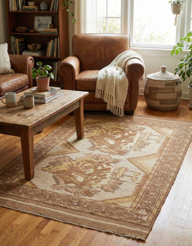 Detail image of 4' x 6' 3  Hand Woven Sumak Wool Rug