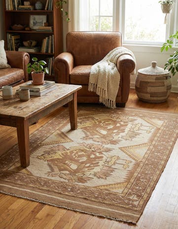 4' x 6' 3 Hand Woven Sumak Wool Rug