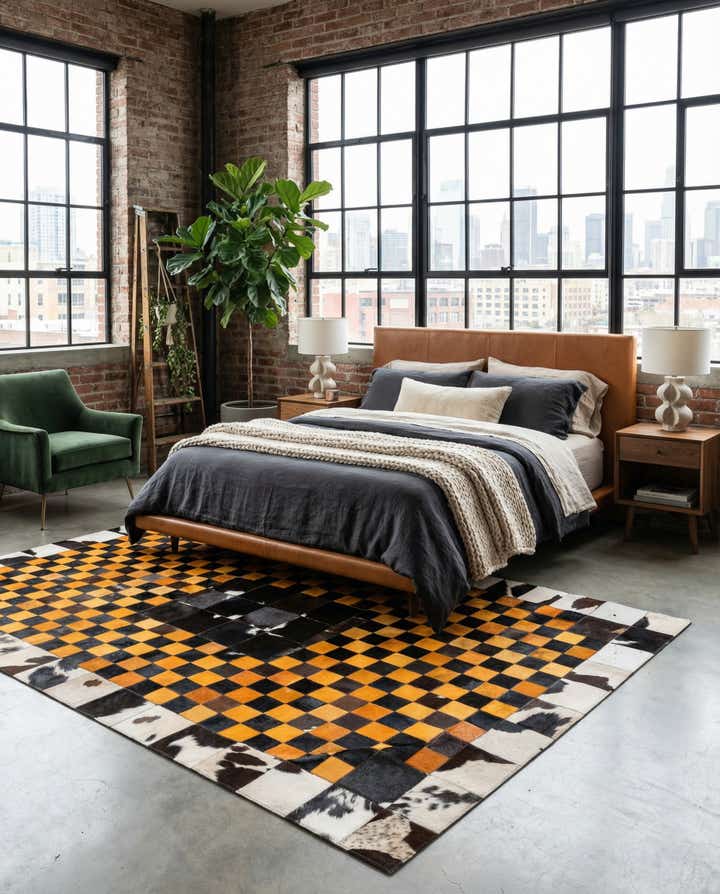 5' x 8' Cowhide Stocks Rug