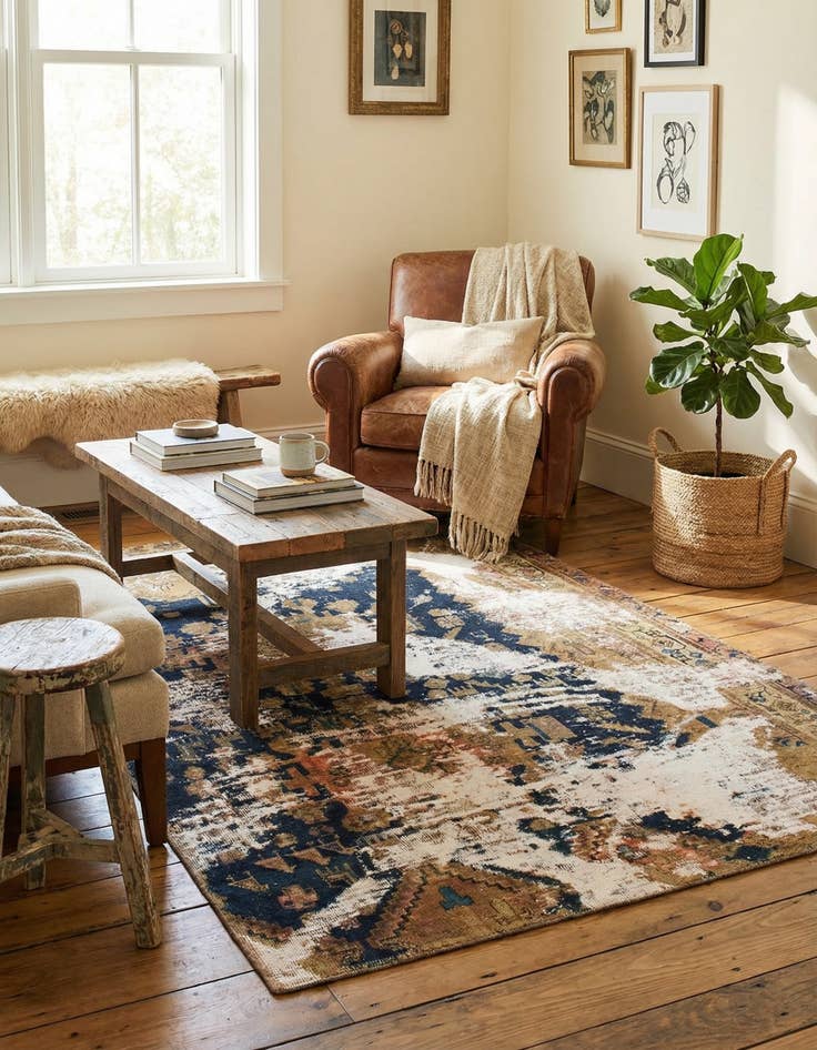 Detail image of 3' 9 x 6'  Hand Knotted Ultra Vintage Persian Wool Rug