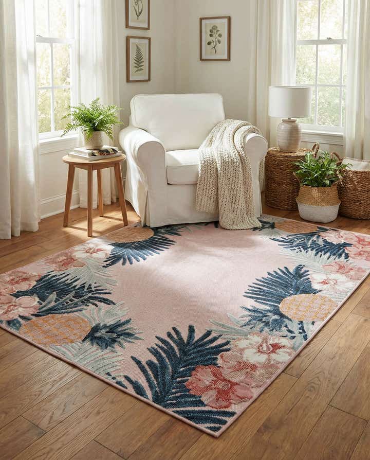 4' 5 x 6' Easy-Clean Botanical Indoor / Outdoor Rug