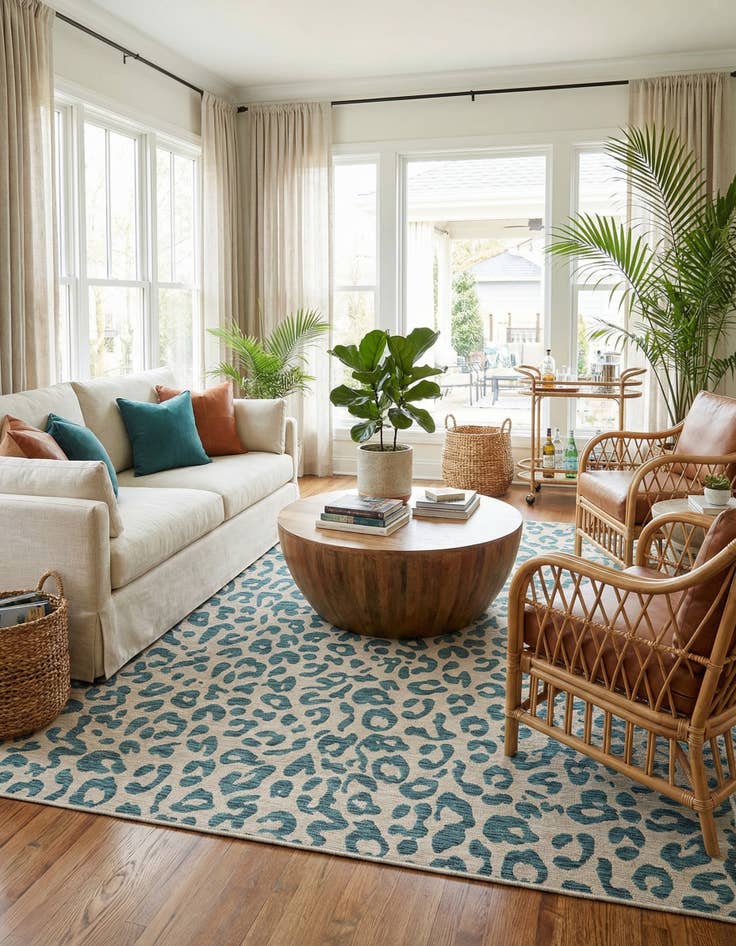 Detail image of  10' 8 x 10' 8  Washable Safari Indoor / Outdoor Square Rug