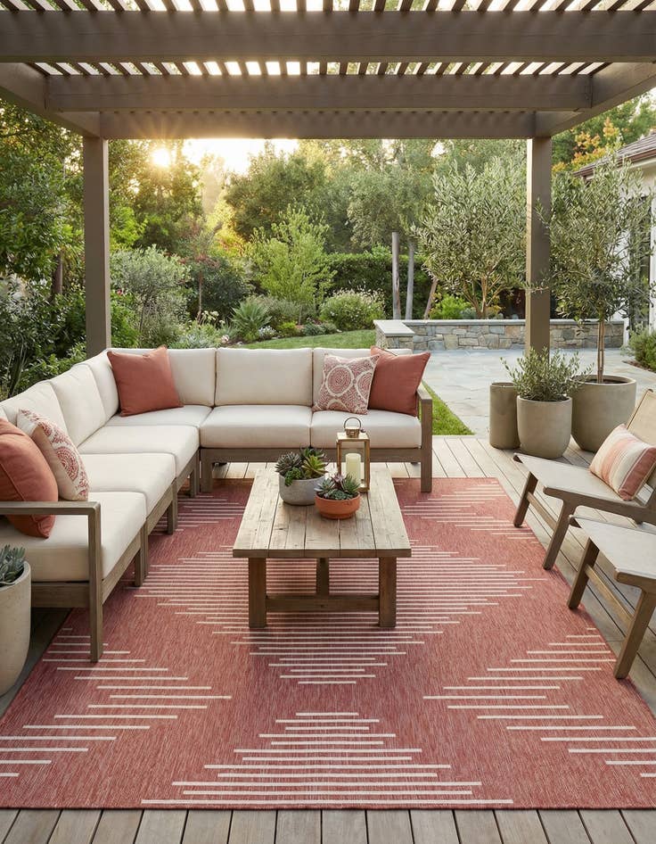 Detail image of  10' x 13'  Washable Modern Indoor / Outdoor Rug