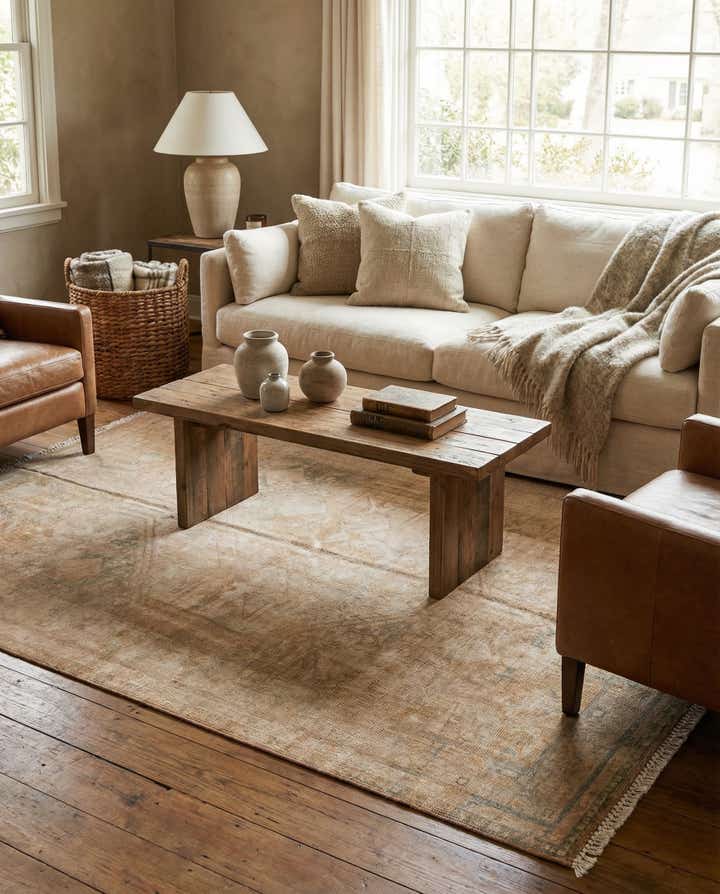 4' 3 x 6' 2 Hand Knotted Ultra Vintage Persian Wool Rug