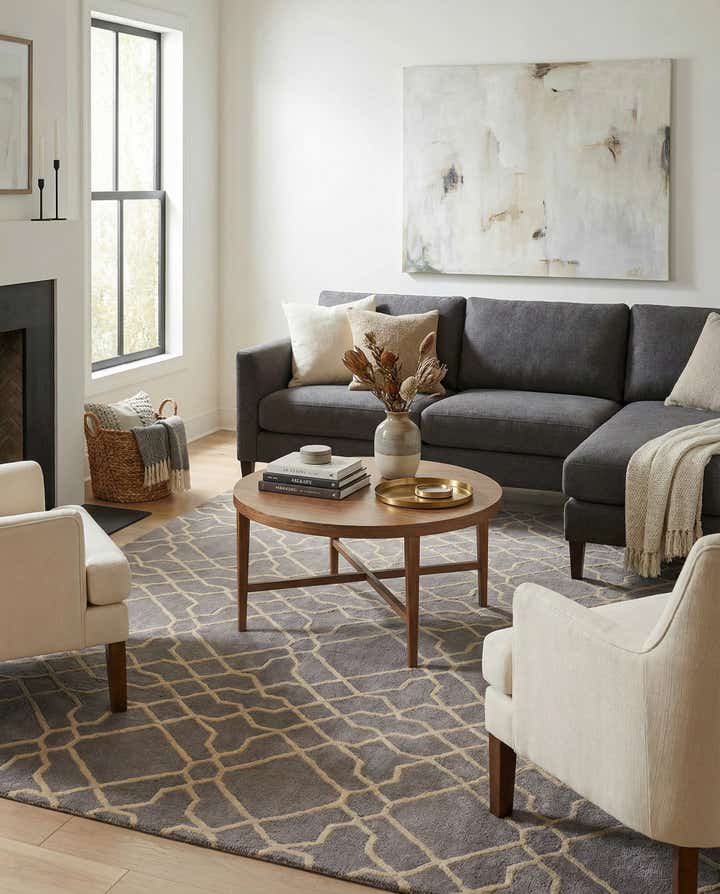 155cm x 245cm Luna Wolle Teppich