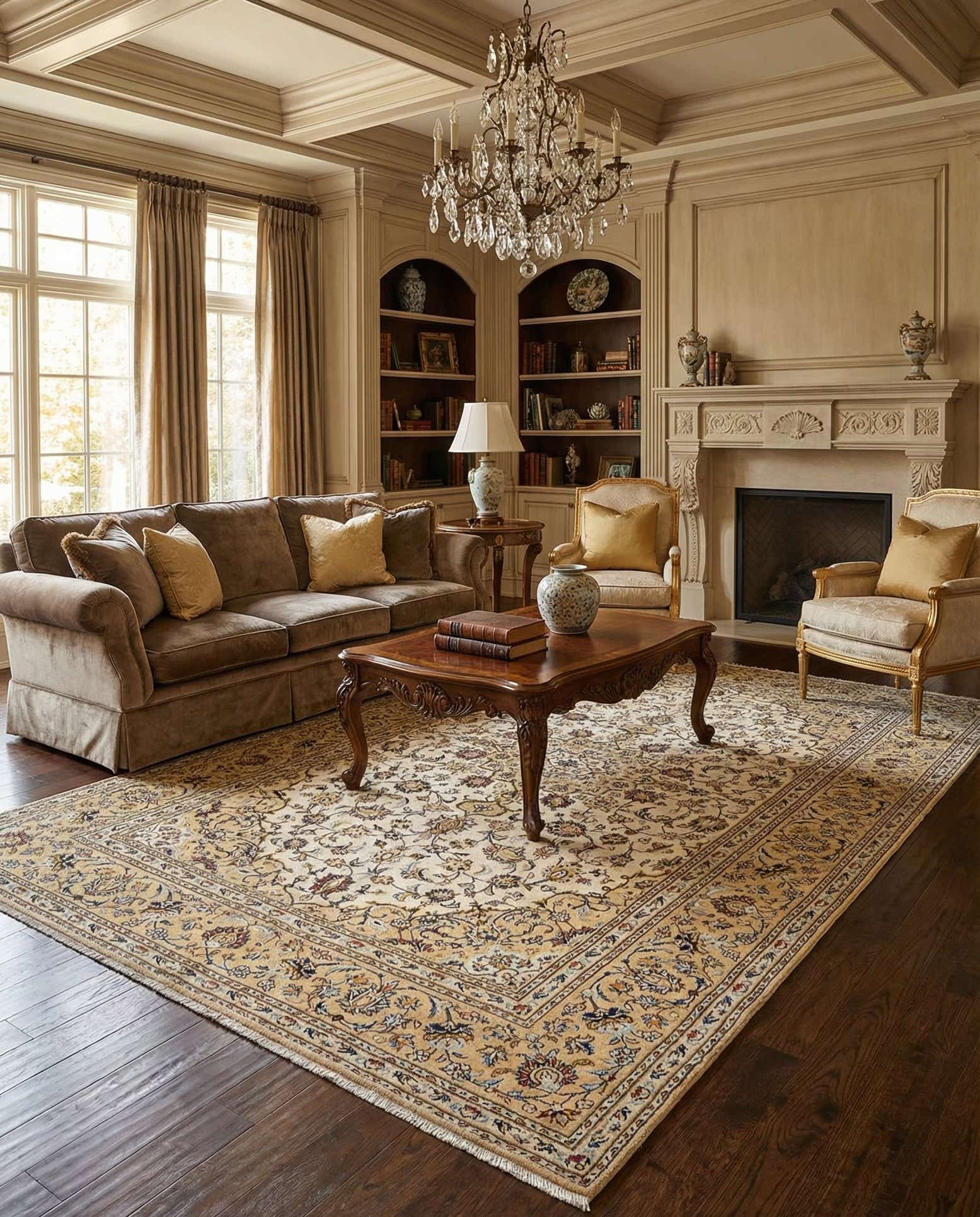 6' 4 x 9' 11 Kashan Wool Rug