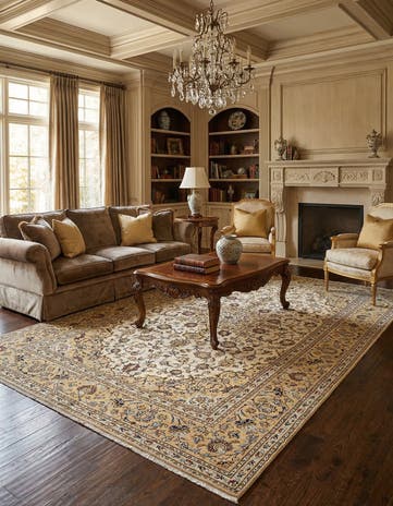 6' 4 x 9' 11 Kashan Wool Rug