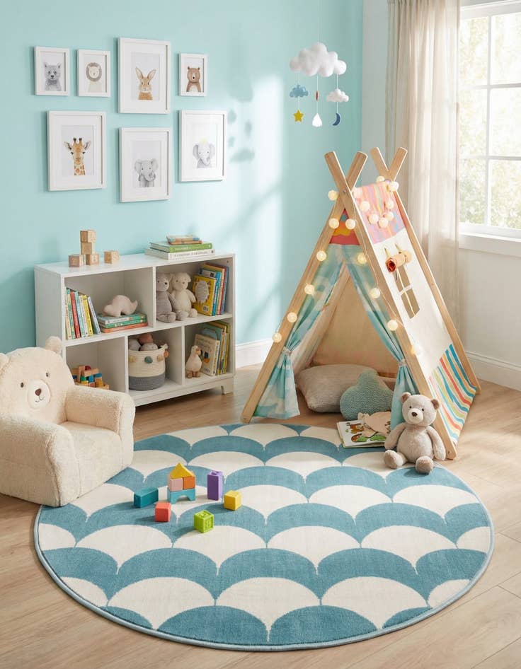 Detail image of 4' x 4' Whimsy Kids Round Rug