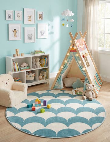 4' x 4' Whimsy Kids Round Rug