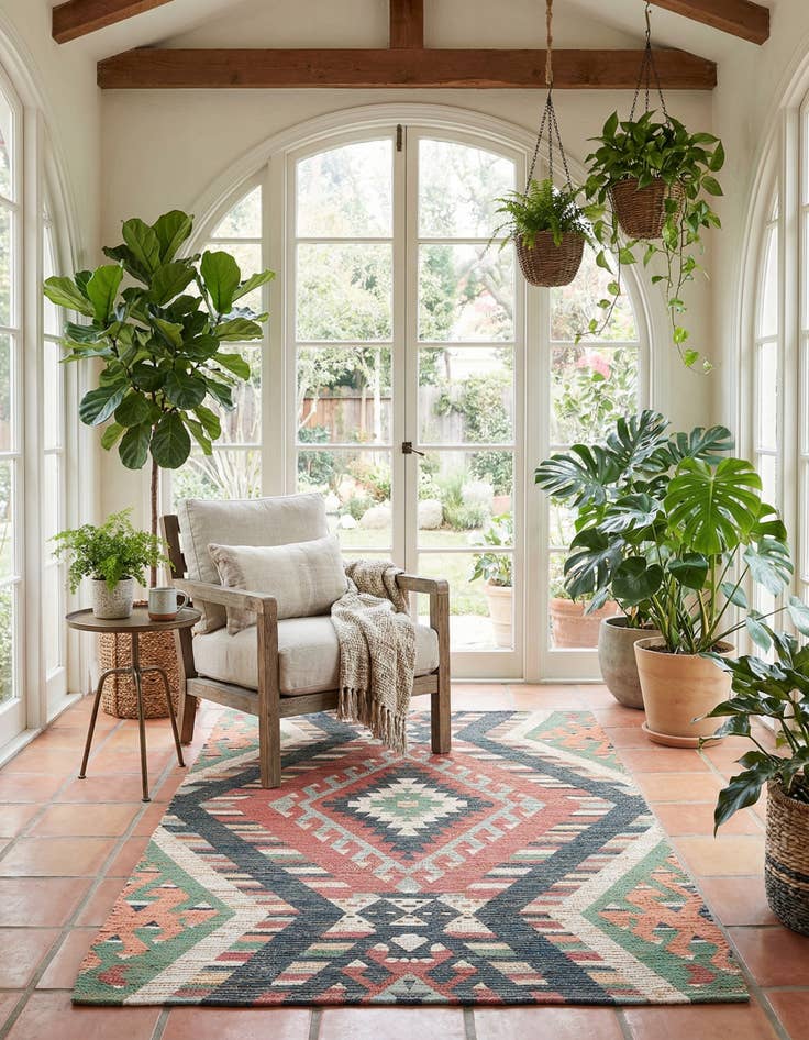 Detail image of 4' x 6' Hand Woven Chenille Jute Rug