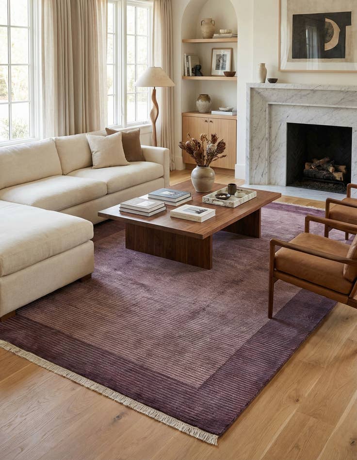 Detail image of 6' 6 x 10'  Hand Knotted Darya Wool Rug