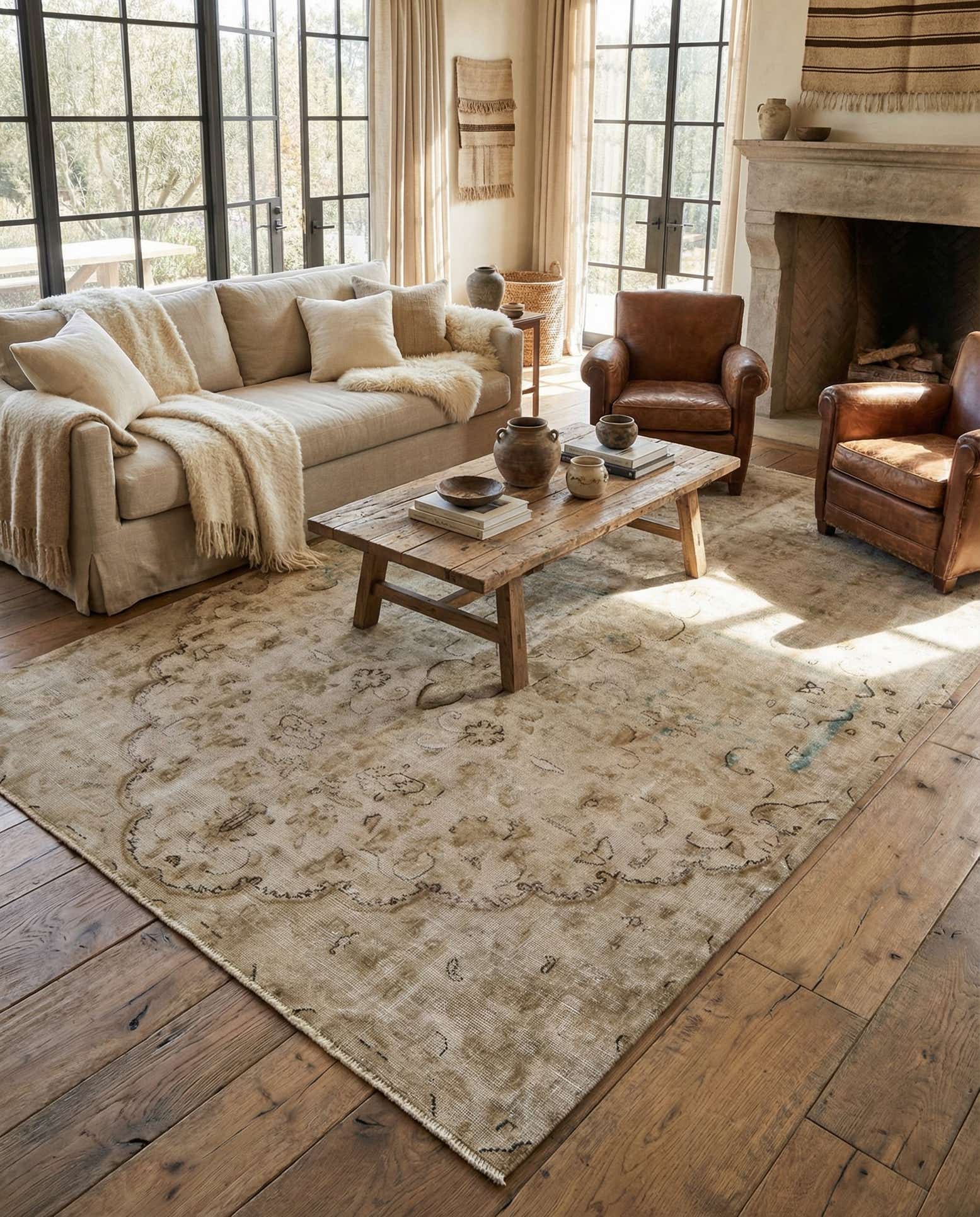6' 1 x 10' 3 Hand Knotted Ultra Vintage Persian Wool Rug
