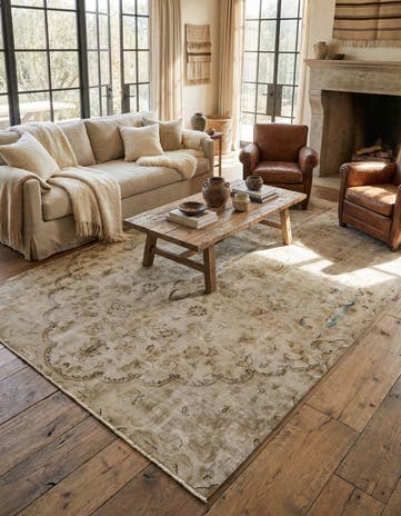 6' 1 x 10' 3 Hand Knotted Ultra Vintage Persian Wool Rug