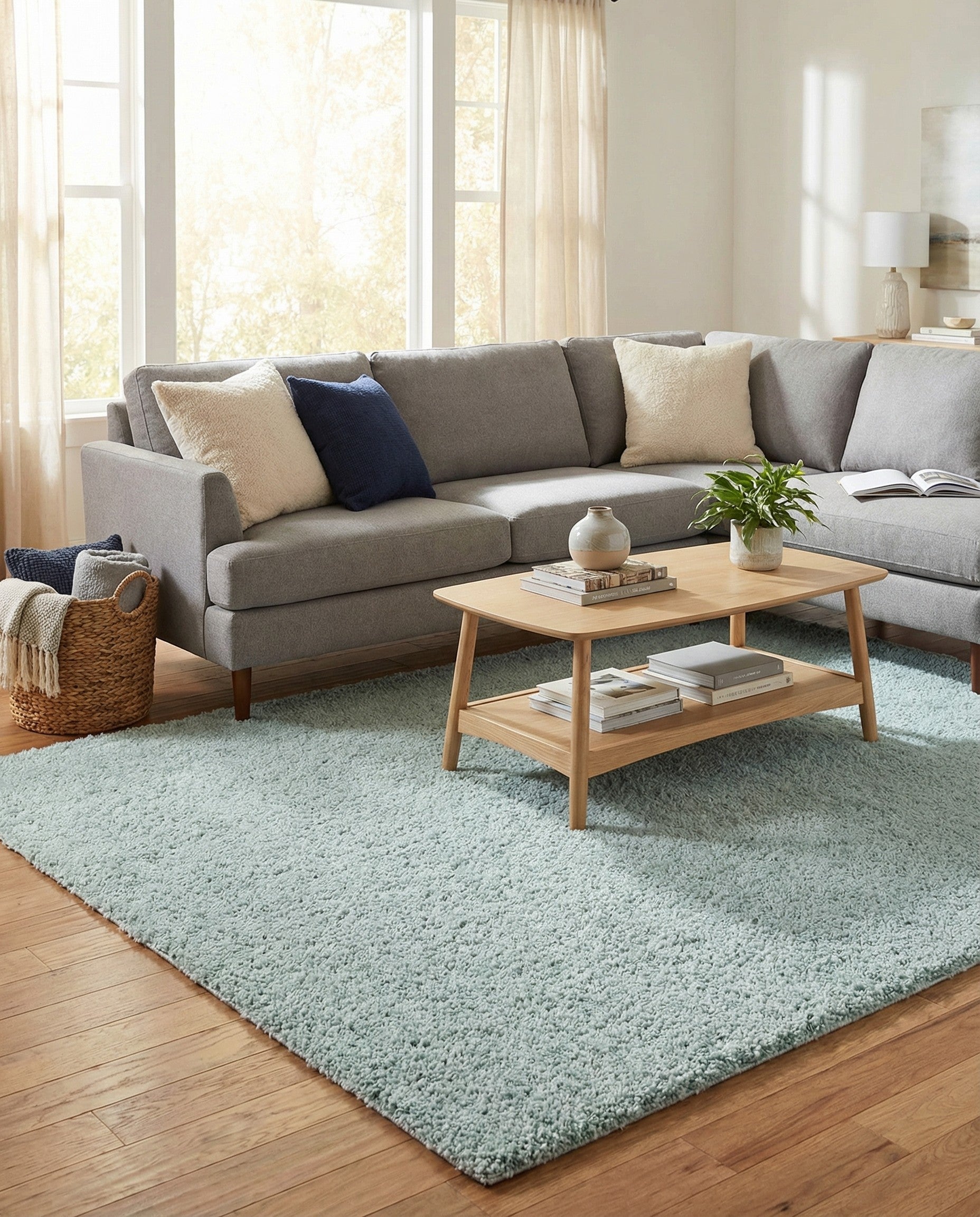  6' x 9' Soft Solid Shag Rug