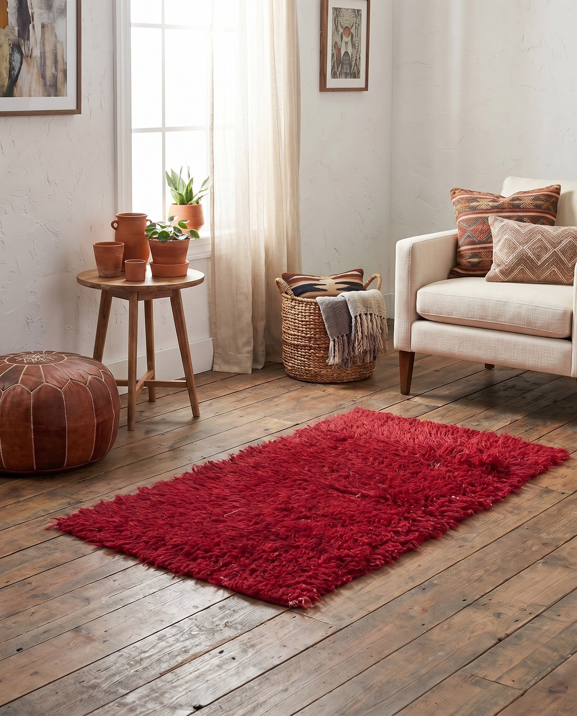 2' 5 x 4' 6 Hand Knotted Moroccan Wool Rug