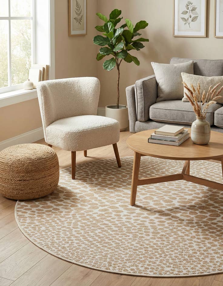 Detail image of 4' x 4'  Washable Jill Zarin Cape Town Indoor / Outdoor Round Rug