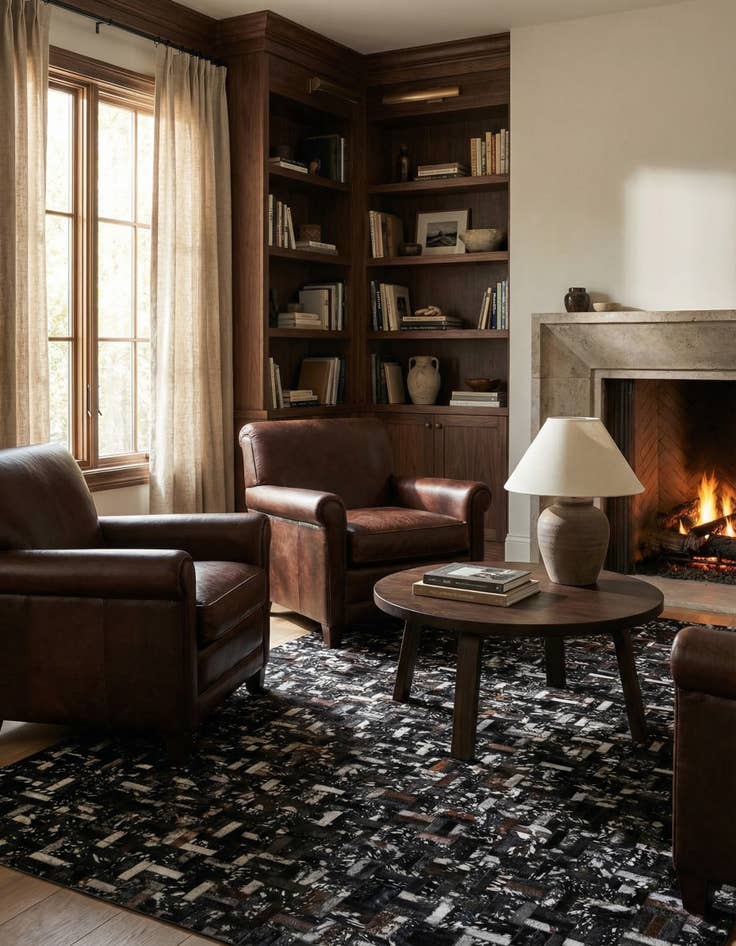 Detail image of 5' x 8' Cowhide Leather Rug