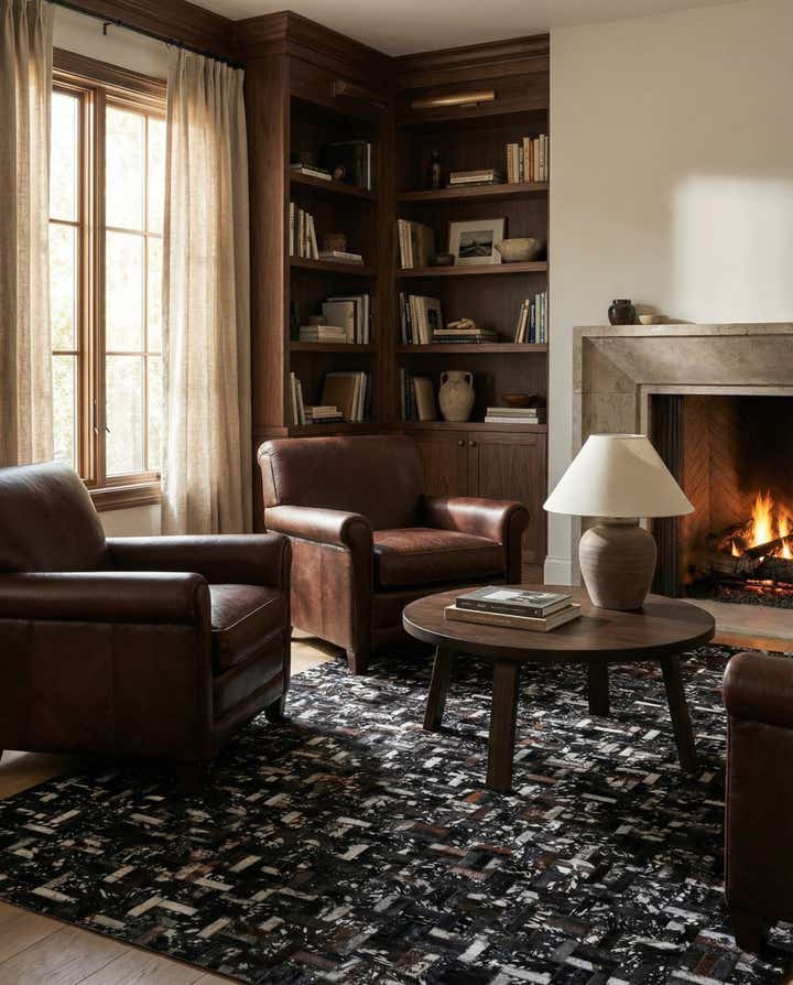 5' x 8' Cowhide Leather Rug
