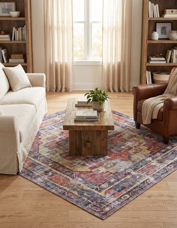 7' 3 x 7' 3 Washable Maahru Square Rug