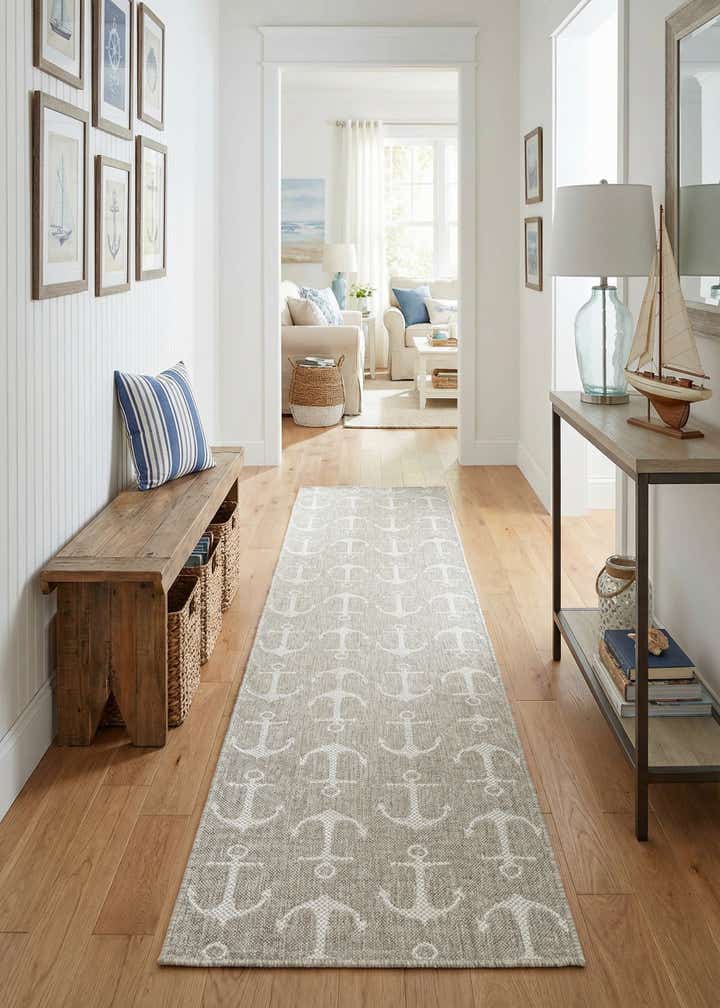 2' 7 x 12' Easy-Clean Coastal Indoor / Outdoor Runner Rug